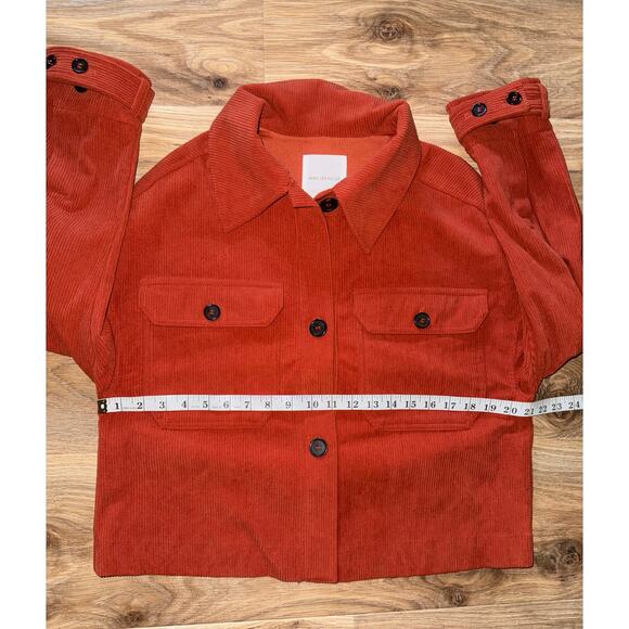 Avec Les Filles Rust Colored Corduroy Cropped Shacket  - size S - OJ - Picture 7 of 10